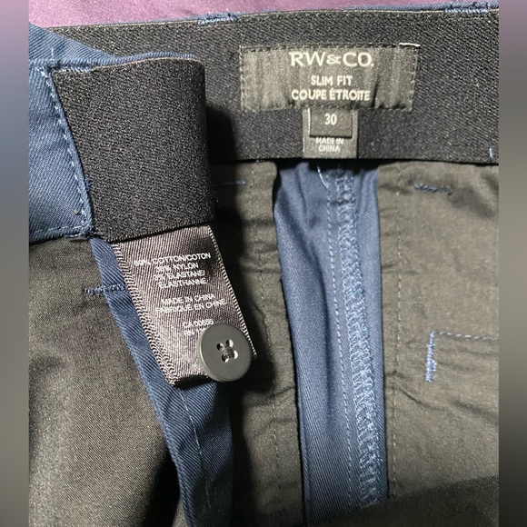 RW&CO Men’s Navy Blue Commuter Joggers Slim Fit Size 30x30 - Picture 5 of 5
